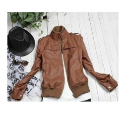 Amanda99 New Arrival Classicial Korean PU Short Jacket