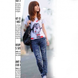 Amanda99 New Arrival Hot Sale Corean Wear Style Snowflake Low Waist Pants