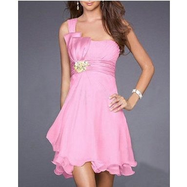 Amanda99 Empire Sweetheart Short / Mini Satin Organza Cocktail Dress / Prom Dress