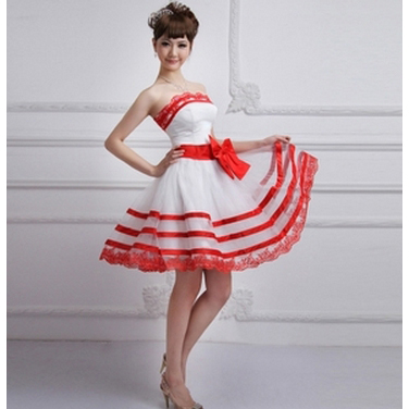 Amanda99 Empire Strapless Asymmetrical Taffeta Cocktail Dress / Prom Dress