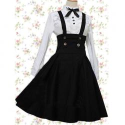 Amanda99 White Long Sleeves Blouse And Black Lolita Skirt