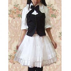 Amanda99 Black And White Lolita Blouse And White Lolita Skirt