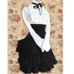 Amanda99 White Lolita Blouse And Black Lolita Skirt