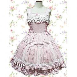 Amanda99 Pink Lace Sleeveless Lolita Dress