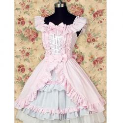 Amanda99 Pink Sleeveless Ruffle Lolita Dress
