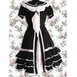 Amanda99 Black Ruffles Gothic Lolita Dress
