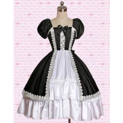 Amanda99 Black And White Short Sleeves Lolita Dress