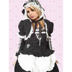 Amanda99 Black And White Ruffles Gothic Lolita Dress