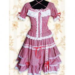 Amanda99 Red And White Gingham Lolita Dress