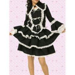 Amanda99 Black Long Sleeves Gothic Lolita Dress