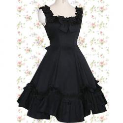 Amanda99 Black Sleeveless Cotton Lolita Dress