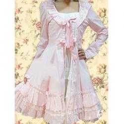 Amanda99 Pink Lace Up Long Sleeves Lolita Dress