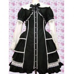 Amanda99 Black Short Sleeves Gothic Lolita Dress