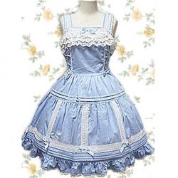 Amanda99 Blue Lace Sleeveless Lolita Dress