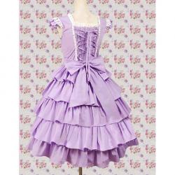 Amanda99 Purple Front Lace Tie Lolita Dress