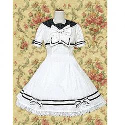Amanda99 White Bow Short Sleeves Lolita Dress