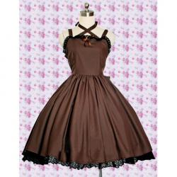 Amanda99 Brown Sleeveless Lolita Dress