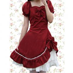 Amanda99 Red Lolita Two-layer Bow Dress