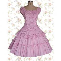 Amanda99 Fuchsia Pink Ruffles Bow Lolita Dress
