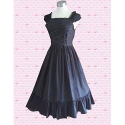 Amanda99 Deep Blue Front Tie Lolita Dress