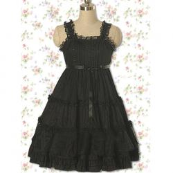Amanda99 Black Lace Satin Lolita Dress