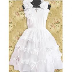 Amanda99 White Sleeveless Ruffles Lolita Dress