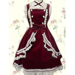 Amanda99 Dark Reddish Brown Sleeveless Cotton Lolita Dress