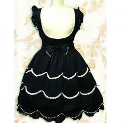 Amanda99 Black Scalloped Lace Dress