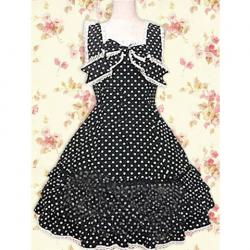 Amanda99 Black Polka Dot Sleeveless Lolita Dress