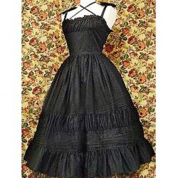 Amanda99 Black Bow Brace Cotton Lolita Dress