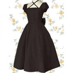 Amanda99 Black Bow Short Sleeves Lolita Dress