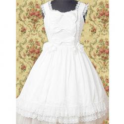 Amanda99 White Lace Bow Cotton Lolita Dress