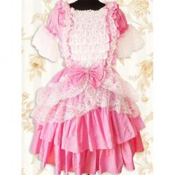 Amanda99 Pink And White Lace Lolita Dress