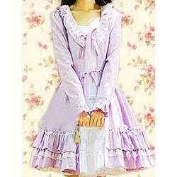 Amanda99 Lavender Long Sleeves Cotton Lolita Dress