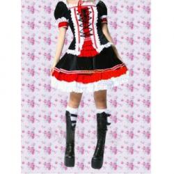Amanda99 Puff Sleeves Front Lace Tie Lolita Dress