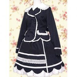 Amanda99 Black Scalloped Lace Gothic Lolita Blouse And Skirt