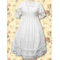 Amanda99 White Short Sleeves Lace Lolita Dress