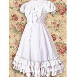 Amanda99 White Short Sleeves Ruffle Lolita Dress