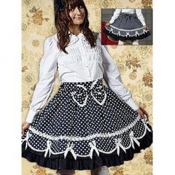 Amanda99 White Lolita Blouse And Black Bow Lolita Skirt
