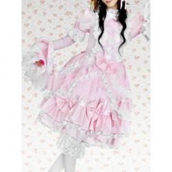 Amanda99 Pink Lace Short Sleeves Lolita Dress
