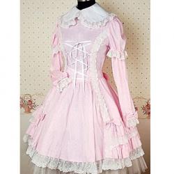 Amanda99 Pink Lace Ruffles Cotton Lolita Dress