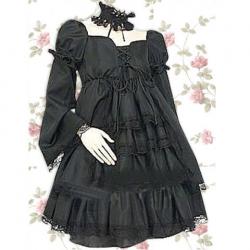 Amanda99 Black Multi-layer Long Sleeves Lolita Dress