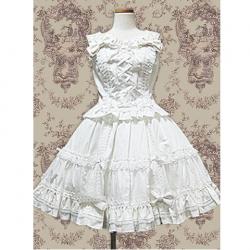 Amanda99 White Sleeveless Lolita Blouse And Ruffled Lolita Skirt