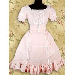 Amanda99 Pink Short Sleeves Ruffle Lolita Dress