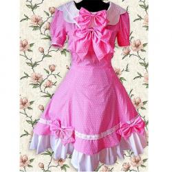 Amanda99 Fuchsia Red Short Sleeves Lolita Dress