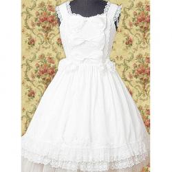 Amanda99 White Lace Bow Sleeveless Lolita Dress