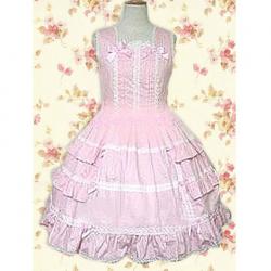 Amanda99 Pink Ruffles Bow Sleeveless Lolita Dress