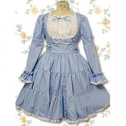 Amanda99 Blue Long Sleeves Lace Lolita Dress