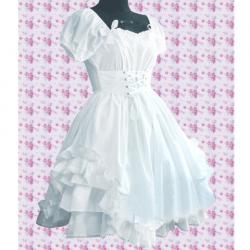 Amanda99 White Short Puff Sleeves Lolita Dress