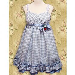 Amanda99 Blue White Gingham Check Lolita Dress